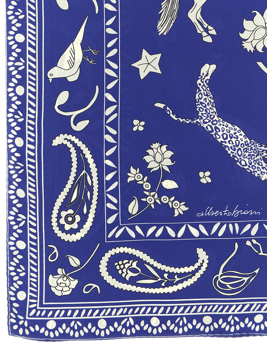 Alberto Biani Blue Silk Foulard