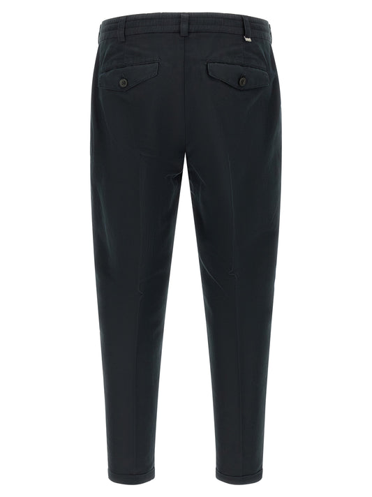 PT Torino Black Linen Casual Pants