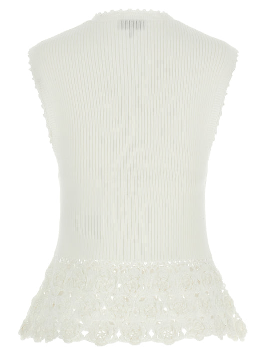 Ganni White Organic Cotton Sleeveless Jacket