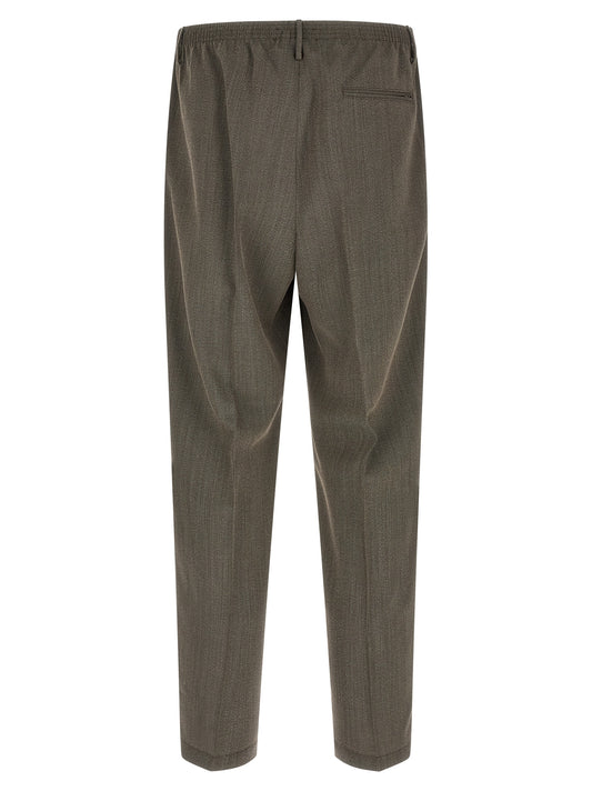 CELLAR DOOR Brown Virgin Wool Casual Pants