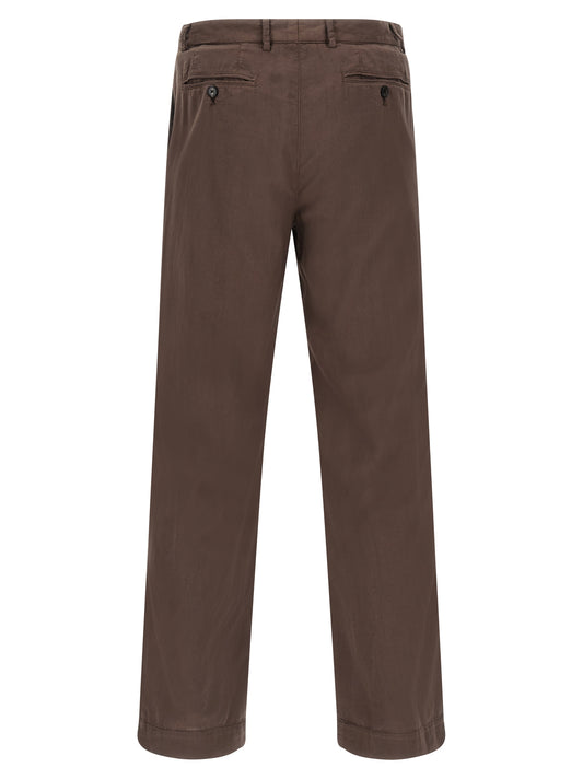 CELLAR DOOR Brown Cotton Casual Pants