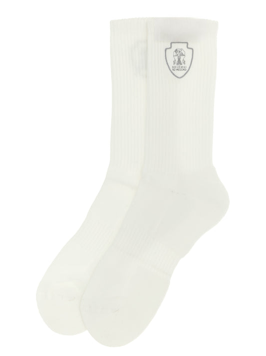 Brunello Cucinelli White Cotton Socks