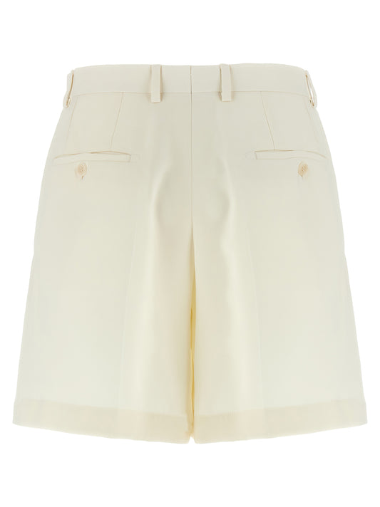 Brioni White Silk Bermuda Shorts