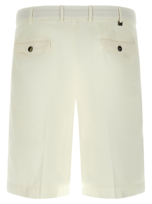PT Torino White Cotton Bermuda Shorts