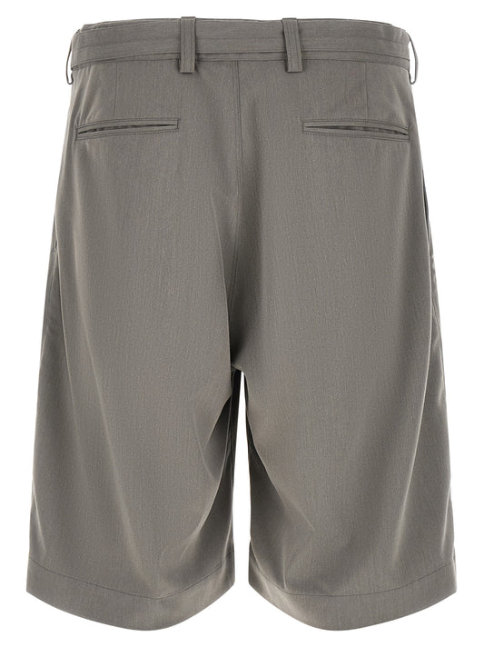 CELLAR DOOR Gray Polyester Bermuda Shorts
