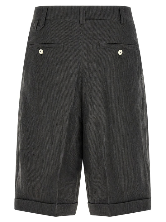 Jacquemus Gray Linen Bermuda Shorts