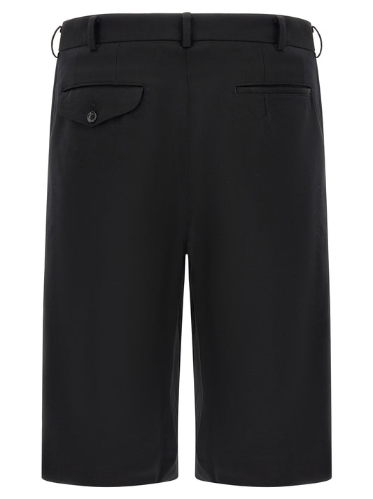 Comme Des Garçons Black Wool Bermuda Shorts