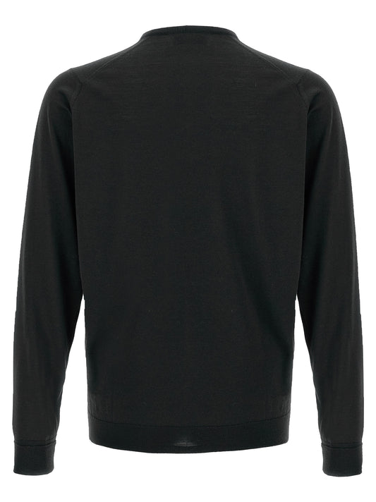 JOHN SMEDLEY Black Merino Wool Cardigan
