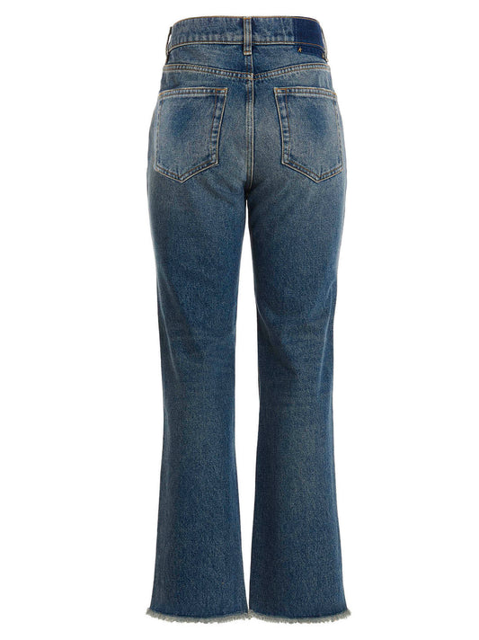 Golden Goose Blue Cotton Flared Jeans