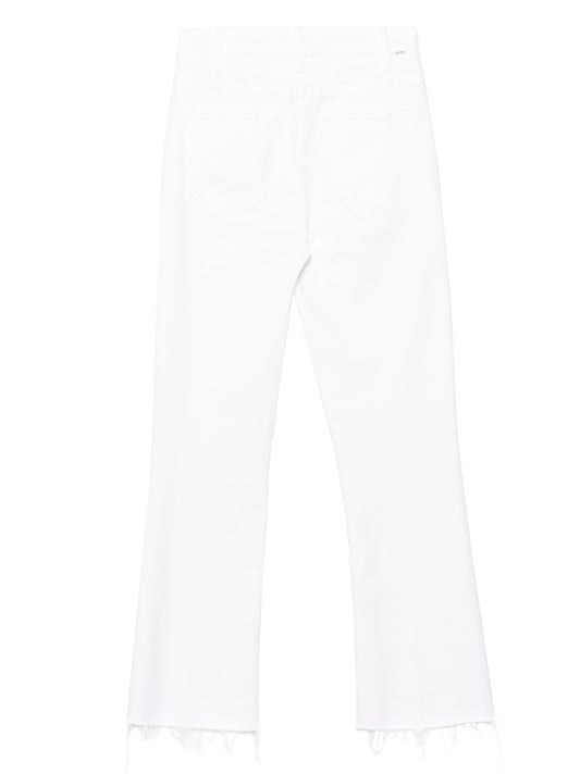 Mother Denim White Cotton Flared Jeans