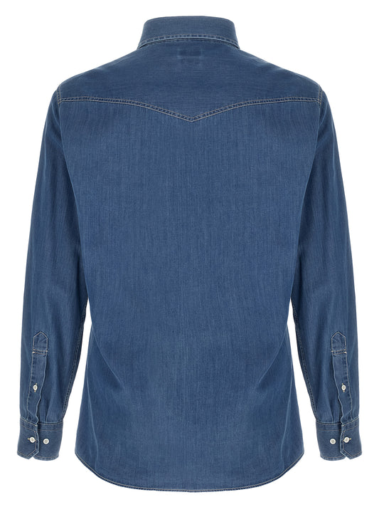Brunello Cucinelli Blue Cotton Blouse