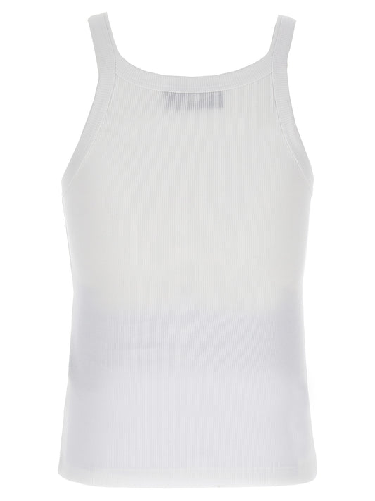 Fendi White Cotton Sleeveles T-Shirt