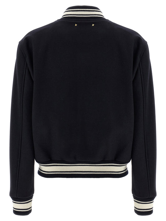 Golden Goose Blue Virgin Wool Bomber