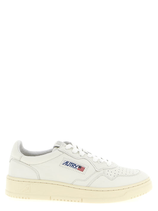 Autry White Goatskin Low Top Sneakers