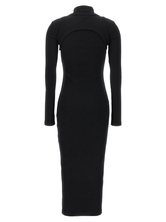 Off-White Black Cotton Midi Dress