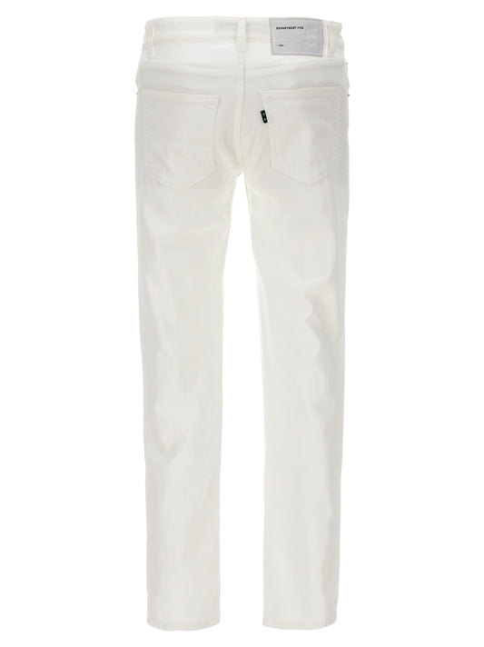 Department 5 White Cotton Straight-Leg Jeans