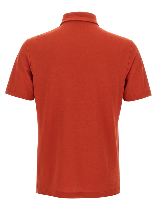 ZANONE Orange Cotton Polo Shirt