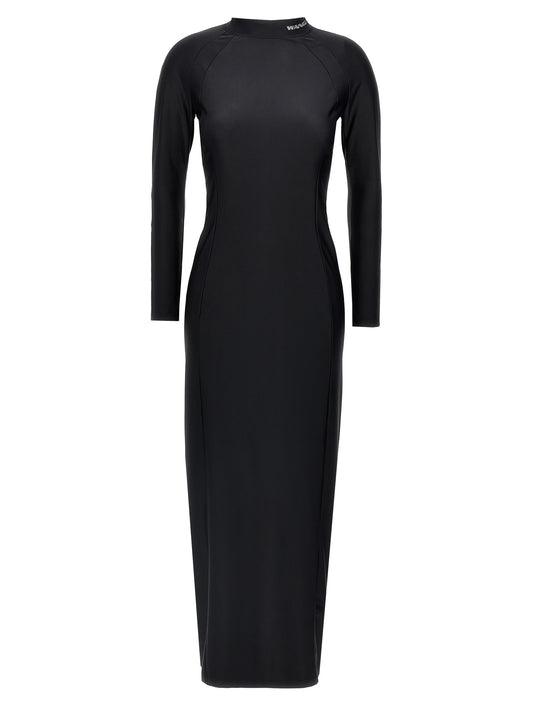 T BY ALEXANDER WANG Black Nylon Midi Dress