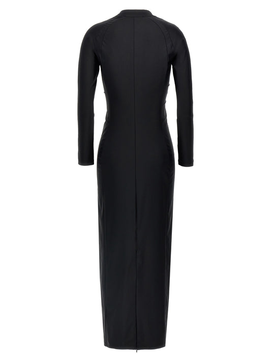 T BY ALEXANDER WANG Black Nylon Midi Dress