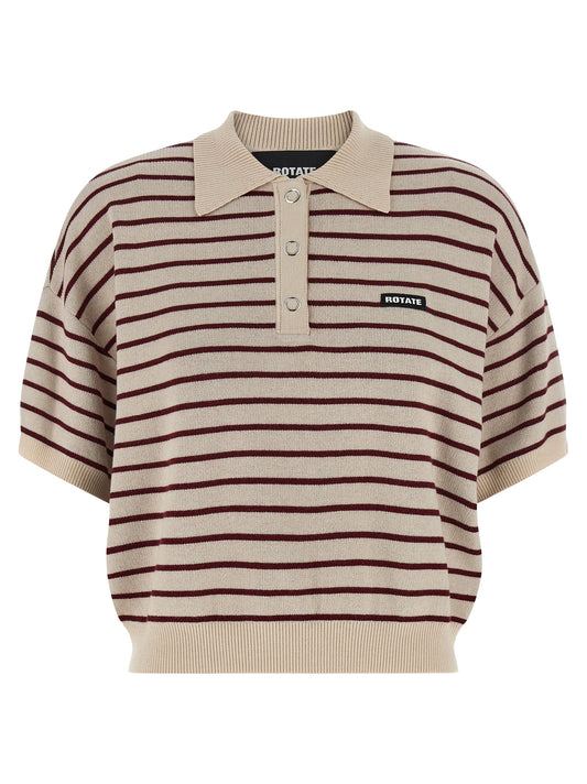 ROTATE BIRGER CHRISTENSEN Multicolor Mohair Polo Shirt
