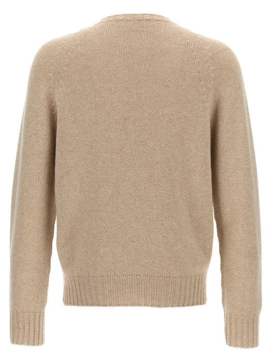 MA'RY'YA Beige Virgin Wool Cardigan