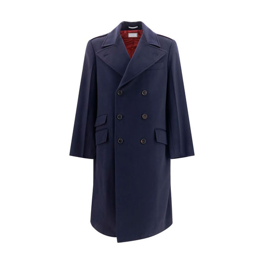 Brunello Cucinelli Blue Wool Oves Aries Coat
