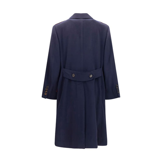 Brunello Cucinelli Blue Wool Oves Aries Coat