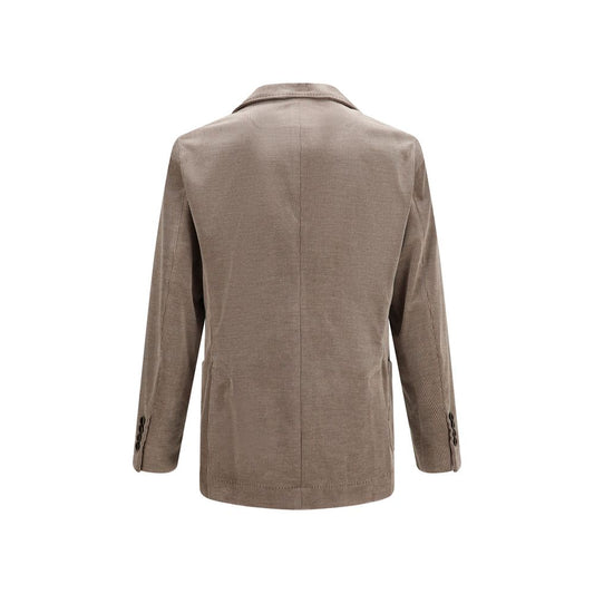 Brunello Cucinelli Gray Cotton Full-Length Jacket