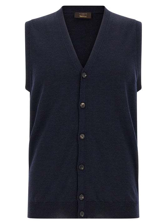 ZANONE Blue Virgin Wool Cardigan