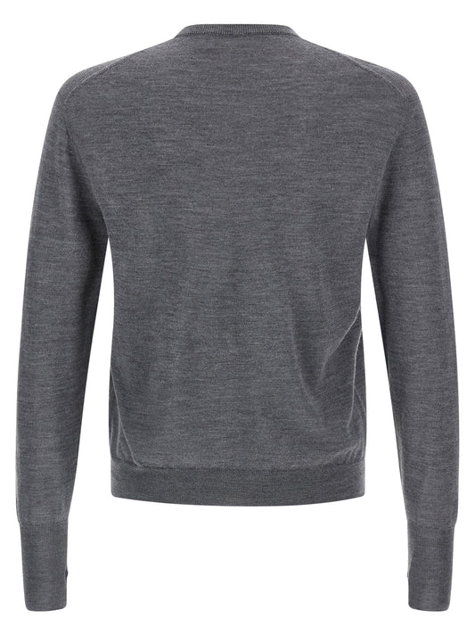 MA'RY'YA Gray Virgin Wool Cardigan