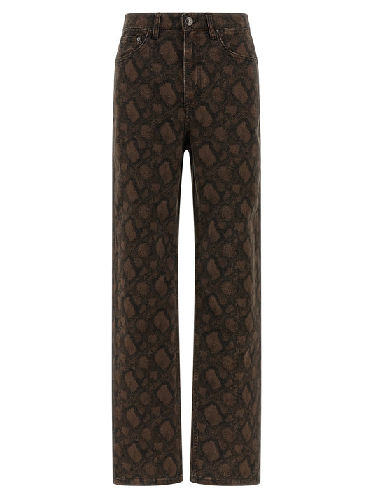 ROTATE BIRGER CHRISTENSEN Brown Cotton Straight-Leg Jeans