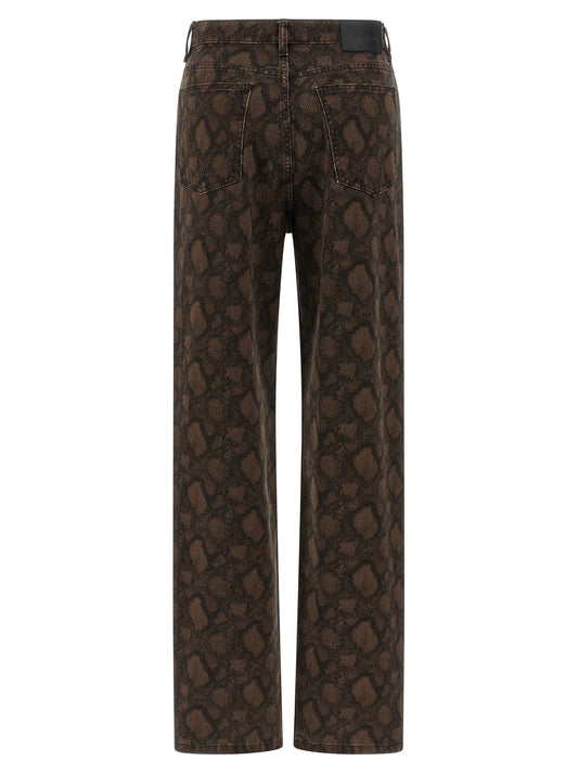 ROTATE BIRGER CHRISTENSEN Brown Cotton Straight-Leg Jeans