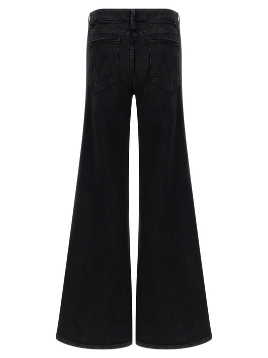 Mother Denim Black Cotton Flared Jeans