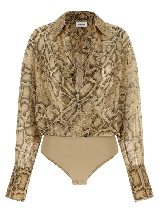 The Andamane Beige Polyester Bodysuit