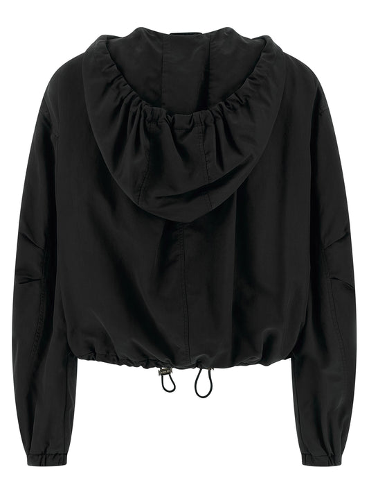 The Attico Black Polyester Bomber