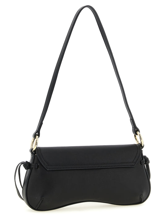 Twinset Black Leather Shoulder Bag