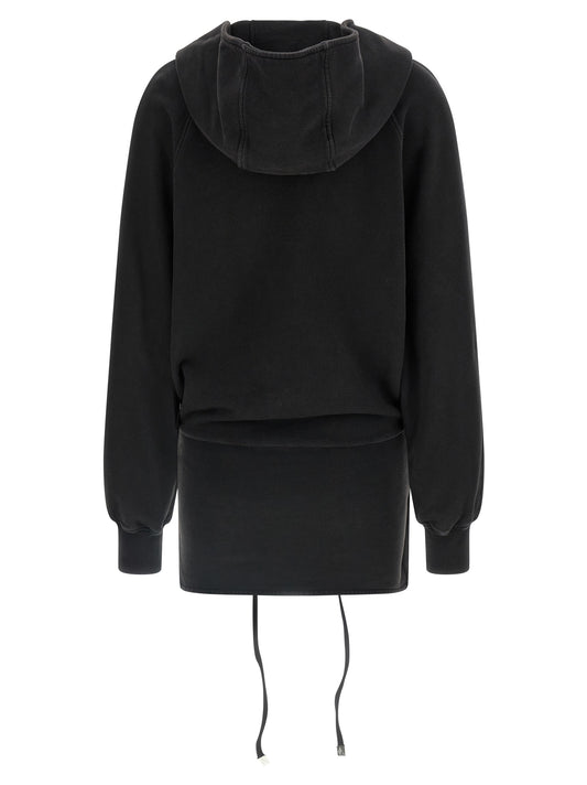 The Attico Black Cotton Short Dress