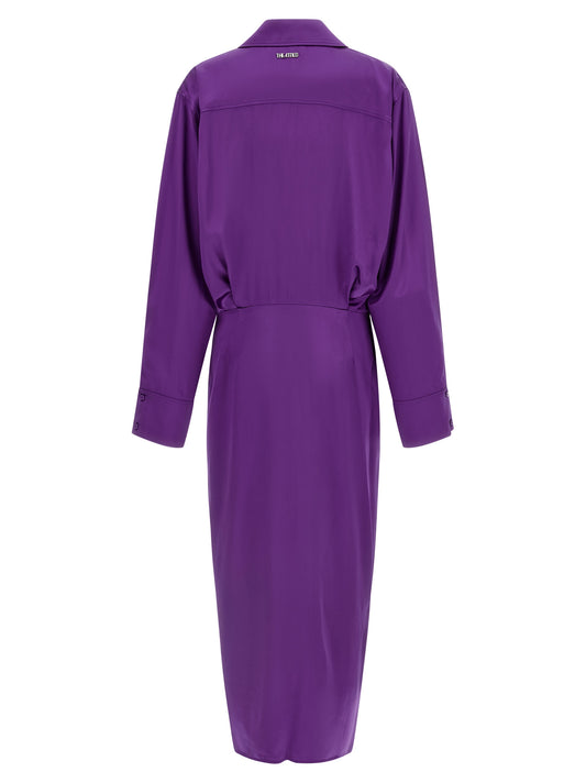 The Attico Purple Rayon Midi Dress