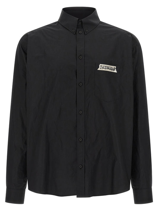 Balenciaga Black Cotton Blouse