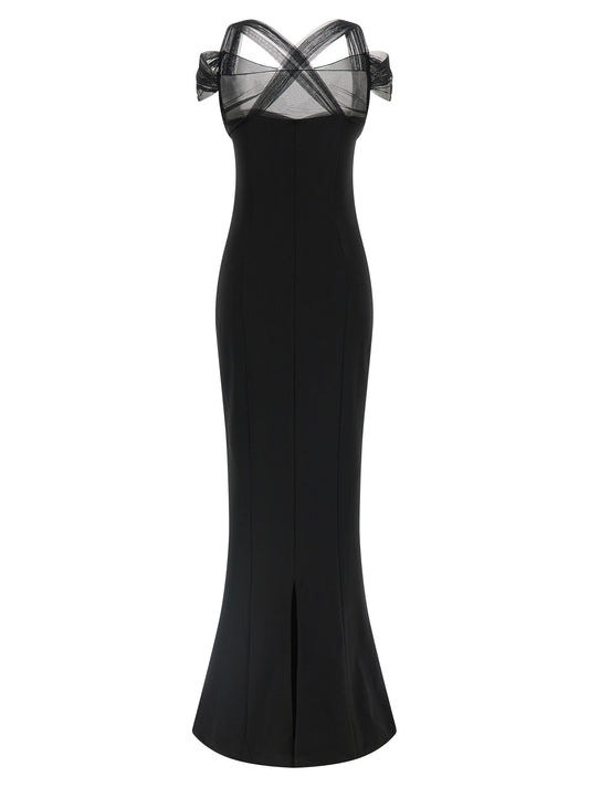 Nensi Dojaka Black Viscose Long Dress