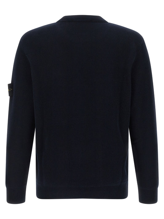 Stone Island Blue Cotton Cardigan
