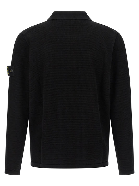 Stone Island Black Cotton Polo Shirt