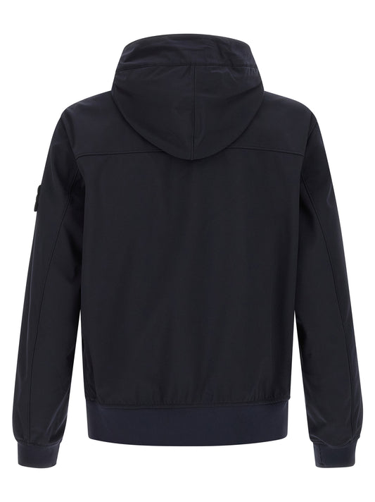 Stone Island Blue Polyester Shell Jacket