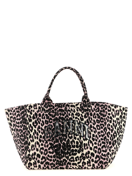 Ganni Multicolor Recycled Cotton Tote Bag