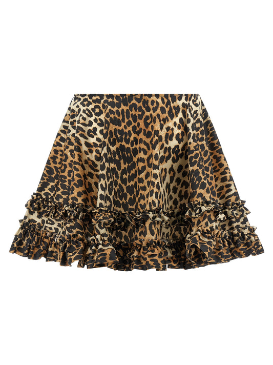 Ganni Brown Recycled Polyamide Long Skirt