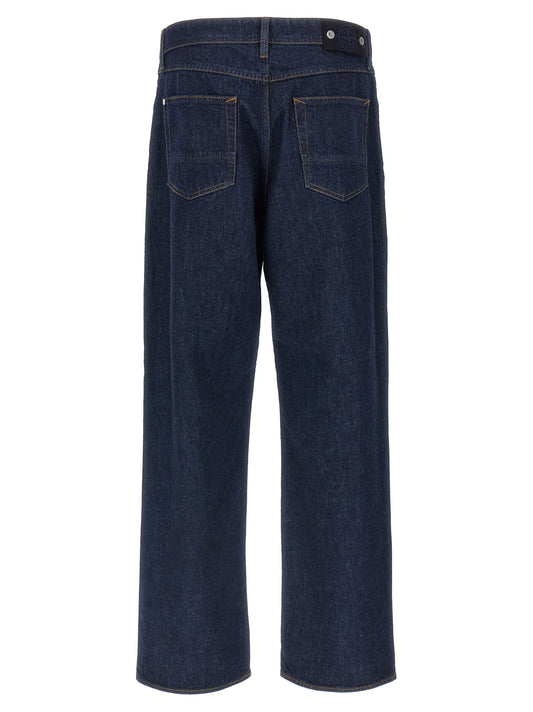 Stone Island Blue Cotton Relaxed Fit Jeans