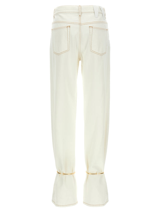 Darkpark White Cotton Straight-Leg Jeans