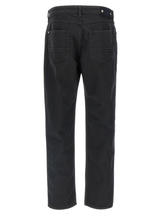 Stone Island Black Cotton Straight-Leg Jeans