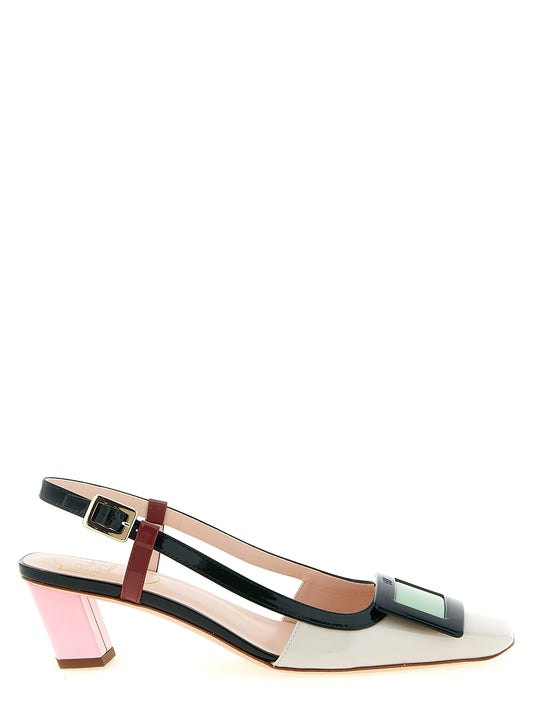 Roger Vivier Multicolor Calfskin Mid Heel Pumps