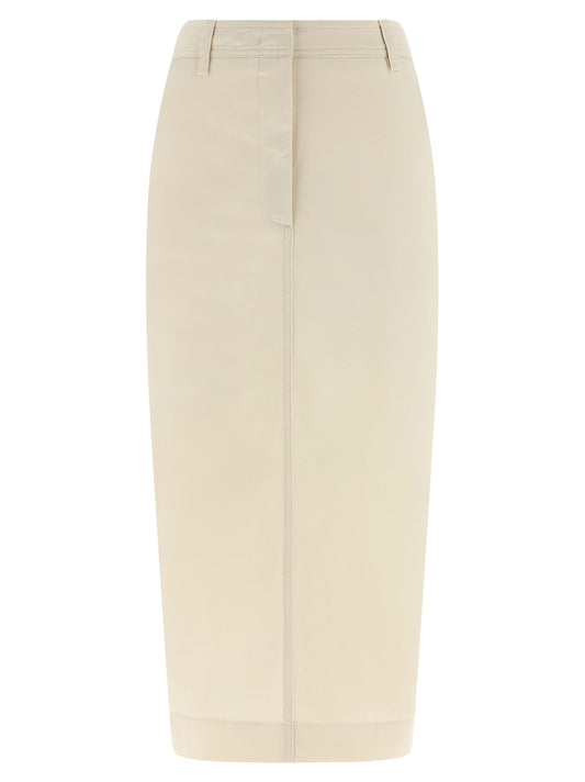 THELATEST White Cotton Midi Skirt